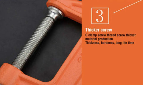 Heavy Duty 8 Inch C Clamp In Iron Alloy With Thick Screw And T Rotary Handle Swivel Jaw Pad For Even Pressure Ideal For Brake Rotors Welding Woodworking Metalworking Auto Parts Assembly And More.