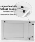 Hexagonal anti-slip foot pad design for Straight Fire Heavy Duty Stainless Steel Coffee Knock Box With Deep White Drawer.