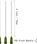 Three pack of 4 inch 14G blunt luer lock needles, designed for precision use with 20 milliliter syringes for reliable transfer.
