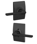Latitude Door Lever With Century Trim Matte Black Hall Closet Passage Non Locking Interior Door Handle Easy Install With Self Aligning Screws