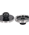 Heavy Duty 7 Hole Collet Chuck For CNC Milling And Engraving With Precision Carbon Steel Build Fits 125 mm Workpieces, black and silver backplates.