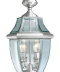 Monterey Two Light Outdoor Post Head Light in Brushed Nickel Finish with Solid Brass and Clear Beveled Glass