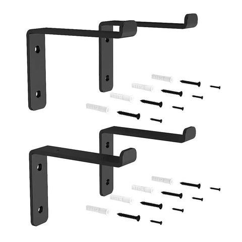 7.25 Inch Floating Shelf Brackets Set Of 4 Built Tough Heavy Duty Wall Mounted One Quarter Inch Thick Matte Black Carbon Steel Shelving Supports For Strong Home Storage And Easy Install with screws and anchors