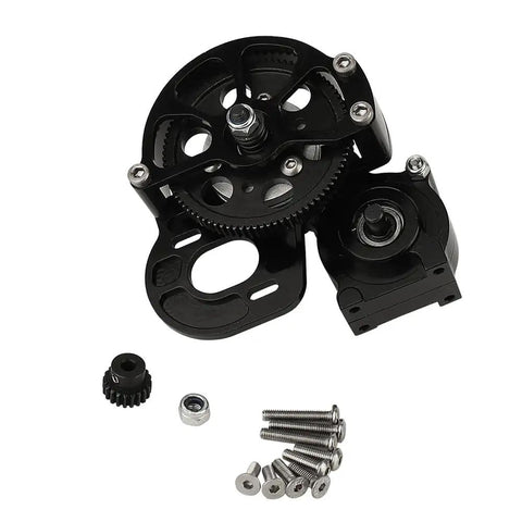 Full Metal Transmission Gearbox With Steel Gear Set For 1/10 RC Crawlers, Half Open Shell, CNC Aluminum Protective Cover