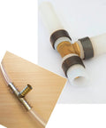25 Pack One Half Inch PEX Fittings Tee Brass For PEX Tubing Pipe Quick Connects, shown installed in water lines