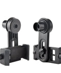 Phone Camera Adapter for Microscope Eyepiece 23.2mm with Built In 16x Microscope Eyepiece, Compatible With Most Phones 2.2 to 3.9 Inches Wide, Easy Clip On for iPhone and Android, Turn Your Phone Into a Microscope Studio; black clip-on holder