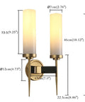 Old School Vintage Bronze Antique Wall Sconce Lighting Fixture With 2.8 Inch Cylindrical Clear Glass Shade Dual Head
