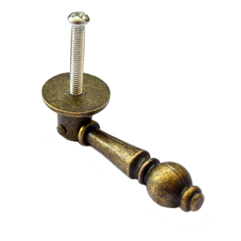 Four Piece Antique Bronze Drawer Pulls Set With Single Hole Mount, vintage decorative handle with disk diameter 3/4 inch, zinc alloy.
