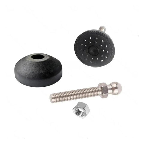 Kick The Rattle With These Sick Adjustable Furniture Leveling Feet Four Pack showing nylon pads and metal hardware.