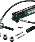 11-Ton Hydraulic Knockout Punch Kit With Hand Pump, Ram, One Half To Two Inch Slug-Buster Punches, Dies, Draw Studs, Conduit Hole Cutter