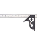 Steel Combination Square with Square Head, 12-Inch Blade, Cast Iron Heads, Reversible Lock Bolt, Spirit Level, 16R Graduation