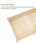 Top view of 100% fir wood slats on Outdoor Wood Raised Garden Bed With Elevated Planter Box And Storage Shelf.
