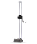 Precision 24 Inch Digital Height Gauge With Smooth Rolling Feed Wheel And Hefty Cast Iron Base showing smooth feed wheel and sturdy base.