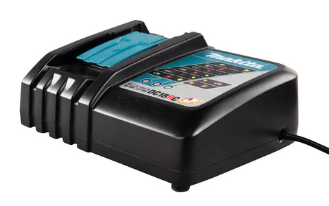 18V LXT Lithium-Ion Rapid Optimum Charger Turbo Fast Battery Recharges, 30 Minute Charge on 3.0Ah, angled view.