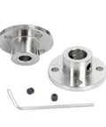 Sturdy Steel Rigid Flange Coupling Motor Guide Shaft Support Connector Kit With Hand Nut For Precise Setup In 3Mm Through 12Mm Sizes showing two steel flange coupling parts.