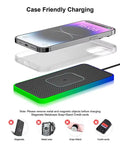 Hella Smooth 15W Wireless Charger Pad For Chevy Volt Bolt EV EUV Blazer Console, showcasing case-friendly charging with clear phone case.