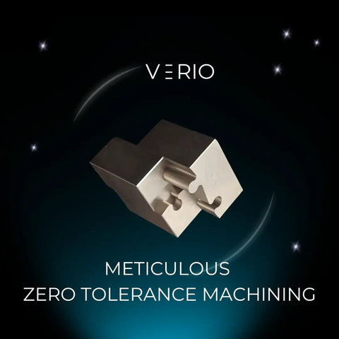 Stainless Steel Wire EDM Puzzle Cube 1.5 Inch Built To Last, Ultra Durable Craftsmanship, Zero Tolerance Machining, shown in dark background