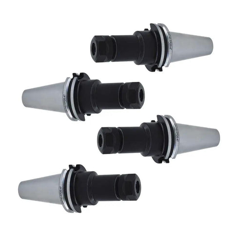4 Pcs ER20 Collet Chuck Set For CAT40 Tool Holders, 4 Inch Length 100mm, CNC Milling Lathe Holder Kit, side view, Pro Grade High Precision Clamping 0.0001 To 0.0002 Inch, Five Eighth Inch By Eleven TPI Thread