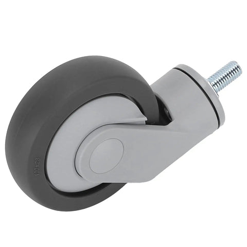 Close-up of Jauarta TPR Caster Wheels with Threaded Stem, showing durable gray TPR material and easy installation features.
