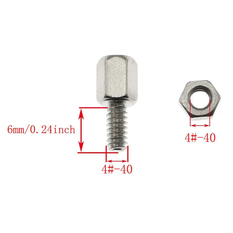 50Pcs Brass Hex Standoff Spacers With Nuts 4-40 Thread 6mm Long Hex Studs For PC Rig Mounting Nickel Plated Copper Hardware