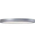 Side view of Geos 10 Inch LED Round Low Profile Flush Mount Ceiling Light 3000K Warm White Titanium Finish with Edge Lit Frosted Diffuser.