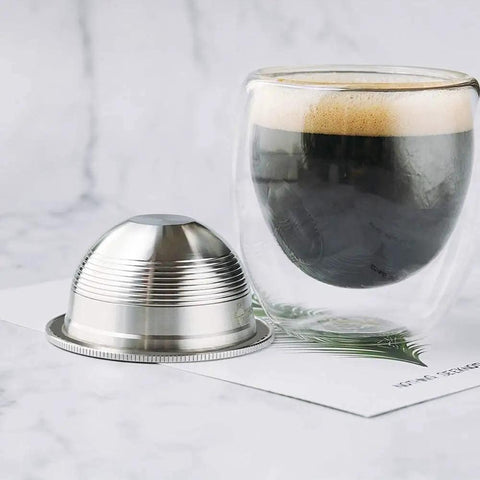 Stainless Steel Reusable Coffee Capsule For Nespresso VertuoLine Machines Eco Friendly Refillable Pod 70ml Espresso Cup Dope For Home Baristas