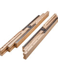 Heavy Duty Twenty Eight Inch Wood Table Extension Slides Packing Slick Rack And Pinion Action, showcasing two sliding components.