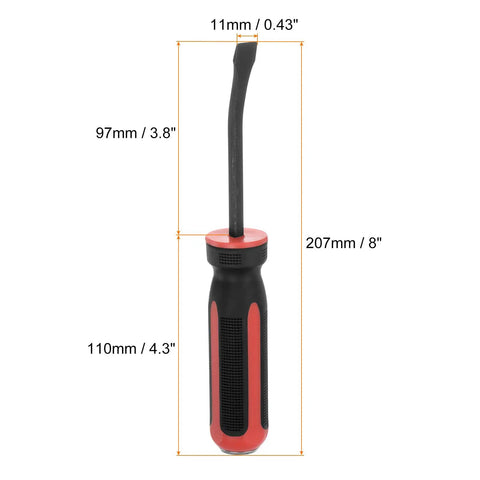 8 Inch Angled Tip Pry Bar Built Tough With CRV Steel Curved Screwdriver Pry Tool Strike Cap Non Slip Grip For Lifting And Prying