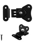 No Nonsense Boss Grade Black Spring Loaded Butterfly Twist Latch And Keeper Four Pack with spring mechanism and screws.