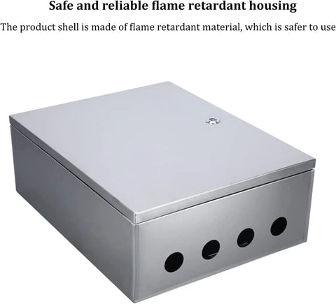 Heavy Duty IP67 Stainless Steel Junction Box Weatherproof Electrical Enclosure For Indoor Outdoor Use Wall Mount Control Box With Mounting Plate 40x20x50cm Durable Lockable Door And Rugged Hinges, front view