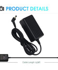 12V 2A Switching Power Supply AC DC Wall Adapter US Plug 24W 5.5x2.1mm DC Connector black wall adapter with 6.5 ft cable