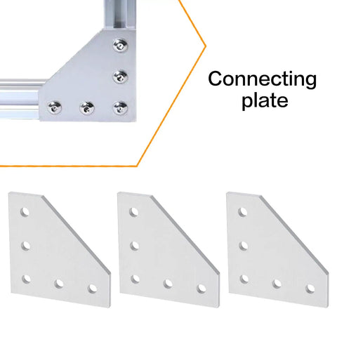Sturdy 3030 Corner Bracket L Shape Connector Kit For Aluminum Extrusion Profiles With 50 T Nuts 50 Hex Screws And 1 Wrench Silver
