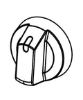 Illustration of DG94-02141A Range Surface Burner Knob OEM Replacement Part for Electric Stovetops, front view, line art