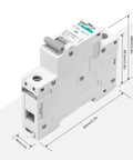 Go-To 20A DC And AC Dual-Protection Circuit Breaker, 1 Pole DIN Rail Mount, 250V Solar PV Disconnect Switch, overcurrent protection for battery, home, RV, marine, and industrial electrical systems, white plastic