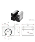 One Pc SBR16UU Linear Motion Ball Bearing Slide Block Bushing For 16mm Linear Shaft Guide Rail dimensions and design overview.