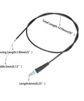 50 Inch Mini Bike Throttle Cable Replacement For Coleman CT200U CT200U EX BT200X CT100U Baja Warrior MB16 Motovox Predator shown with measurements