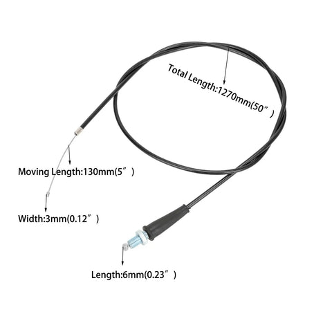 50 Inch Mini Bike Throttle Cable Replacement For Coleman CT200U CT200U EX BT200X CT100U Baja Warrior MB16 Motovox Predator shown with measurements