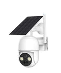 Hella Tough 5Mp Solar Wireless Ptz Security Camera With Ai Human Detection Auto Tracking IP66 Waterproof mounted with solar panel.