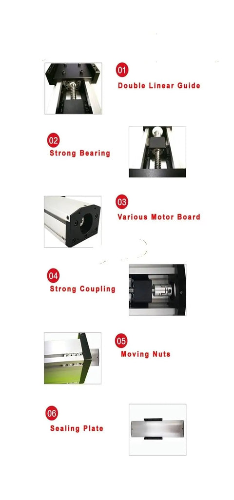 Dope Linear Guide Replacement For CNC XYZ Axis Sealed Dustproof Ball Screw Slide Module Smooth Linear Motion Customizable Stroke From 50mm To 900mm Ideal For Industrial CNC Equipment, aluminum linear guide with ball screw and sealing plate
