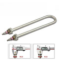 Industrial Stainless Steel U Tube Electric Air Heater 220V 380V 1kw To 4kw with two measuring points, showcasing detailed fittings.