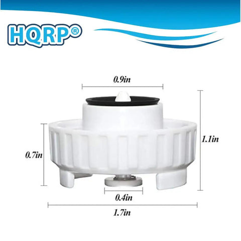 2 Pack Humidifier Bottle Valve Cap Replacement For MoistAir EA1407 HD1407 HD1409 with dimensions in inches.