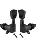 Upgrade Your Rig With These Sick Compatible Split Headstock Tuning Pegs Delivering Tight Internal Gears For Smooth Pitch Changes On Guitar Featuring Bold Matte Black Or Shiny Chrome Ends Easy Install 3L3R Layout For Stringing Jobs Without Hassle. black 3L3R guitar tuners with screws
