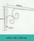 Heavy Duty Cast Iron Shelf Bracket Wall Mount Storage Support Decorative Corner Tripod White Painted DIY Bracket dimensions 240x290mm
