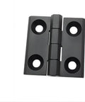 Beefy Zinc Alloy Heavy Duty Door Hinges For Industrial Equipment And Container Corners, 50x50mm Black Finish, close-up view