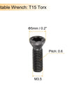 Tough As Nails Heavy Duty 12.9 Grade Carbon Steel T15 Torx Drive Socket Set Screws M3.5 with black oxide finish