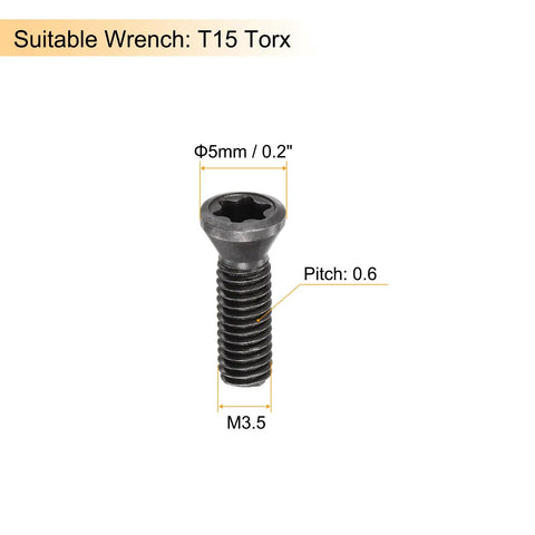 Tough As Nails Heavy Duty 12.9 Grade Carbon Steel T15 Torx Drive Socket Set Screws M3.5 with black oxide finish