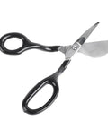 Duckbill Napping Shear 7 Inch For Carpet Pile And Applique Pro Grade Ergonomic Grip Scissors in black, angled view