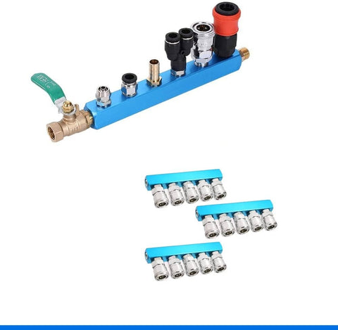Three Piece Five Way One Half Inch Manifold Block Splitter For Air Hose Inline Use Iron G Thread Air System Fitting