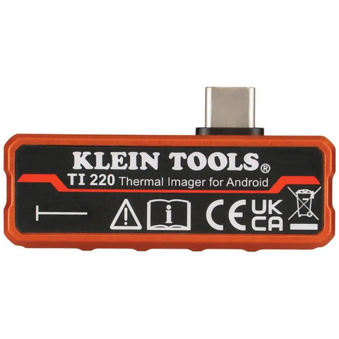 Thermal Imager For Android Devices With 10,800 Pixels, Three Color Palettes, USB-C Connector, Klein Tools TI 220, front view