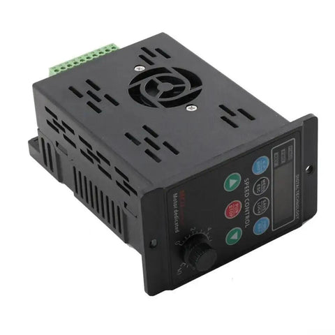 Beefy Single Phase to Three Phase VFD Inverter 750W 1HP with RS485 Port 110V 220V AC Input Output Controller for Industrial Motor Automation and Precise Speed Control, black metal panel